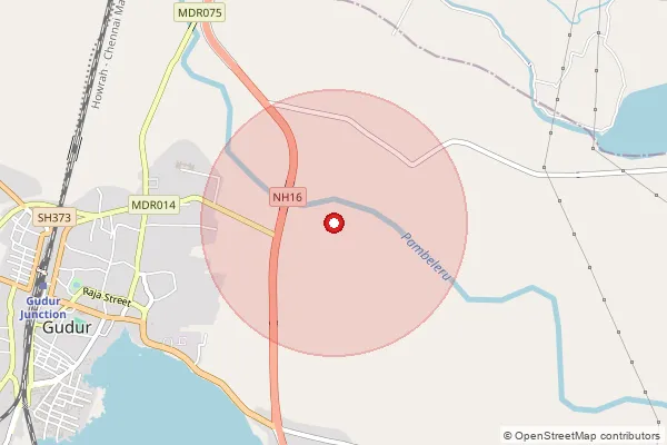 Map showing approximate area covered by Pincode 524402 — Armenipadu B.O, Spsr Nellore