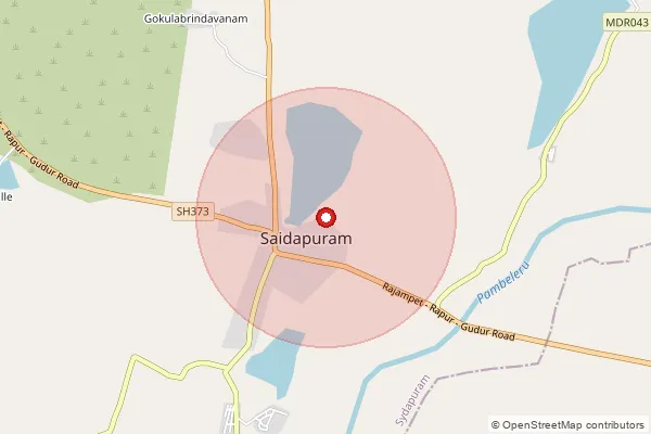 Map showing approximate area covered by Pincode 524407 — Daggavolu B.O, Spsr Nellore