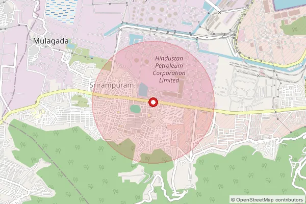 Map showing approximate area covered by Pincode 530011 — Malkapuram S.O, Visakhapatanam