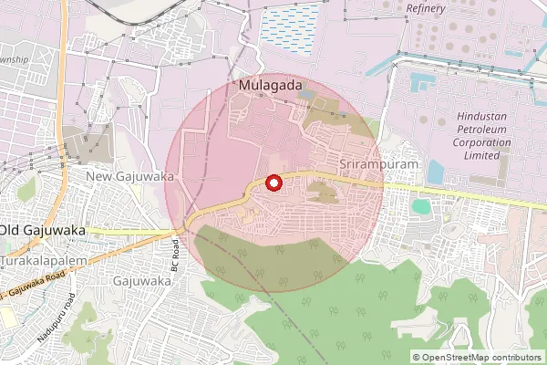 Map showing approximate area covered by Pincode 530015 — Zinc Smelter P S.O, Visakhapatanam