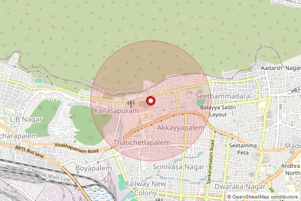 Map showing approximate area covered by Pincode 530024 — Salagramapuram S.O, Visakhapatanam