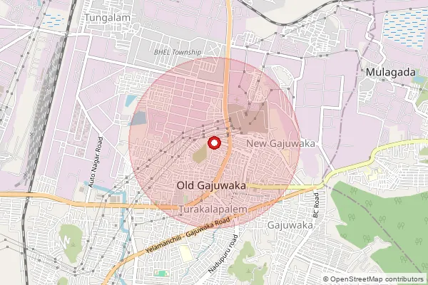 Map showing approximate area covered by Pincode 530026 — Gajuwaka S.O, Visakhapatanam