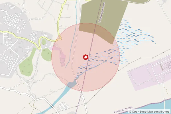 Map showing approximate area covered by Pincode 530031 — Devada B.O, Visakhapatanam