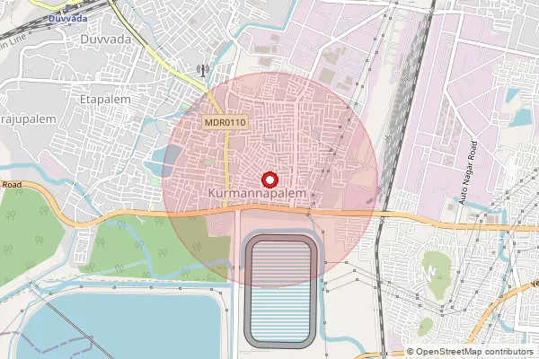 Map showing approximate area covered by Pincode 530046 — Vadlapudi S.O, Visakhapatanam