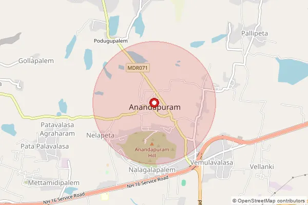 Map showing approximate area covered by Pincode 530052 — Anandapuram S.O (Visakhapatnam), Visakhapatanam