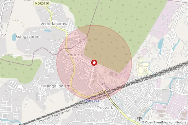 Map showing approximate area covered by Pincode 530055 — Duvvada So, Visakhapatanam
