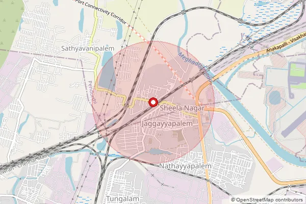 Map showing approximate area covered by Pincode 530056 — Sheelanagar S.O, Visakhapatanam