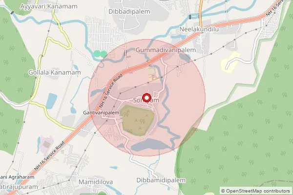 Map showing approximate area covered by Pincode 530059 — Sontyam S.O, Visakhapatanam