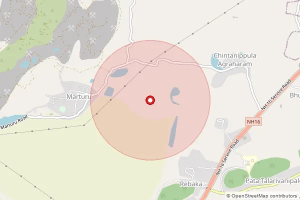 Map showing approximate area covered by Pincode 531002 — Ammulapalem B.O, Visakhapatanam