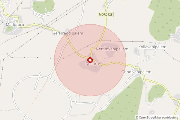 Map showing approximate area covered by Pincode 531011 — Chodapalle B.O, Anakapalli