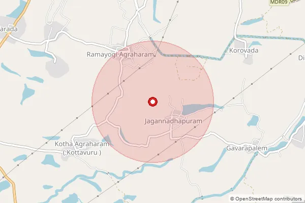 Map showing approximate area covered by Pincode 531022 — Anandapuram B.O, Anakapalli