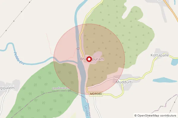 Map showing approximate area covered by Pincode 531023 — Rayapurajupeta B.O, Anakapalli