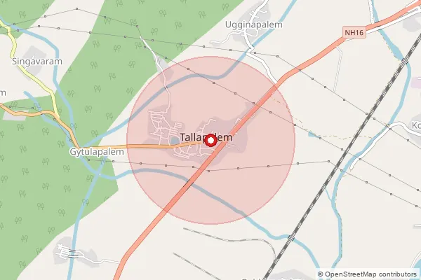 Map showing approximate area covered by Pincode 531031 — Theeda B.O, Visakhapatanam