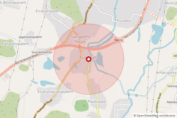 Map showing approximate area covered by Pincode 531035 — Amruthpuram. B.O, Visakhapatanam