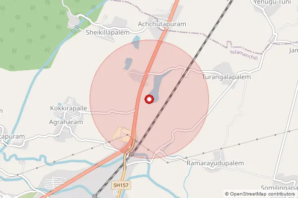 Map showing approximate area covered by Pincode 531055 — Enugutuni B.O, Anakapalli