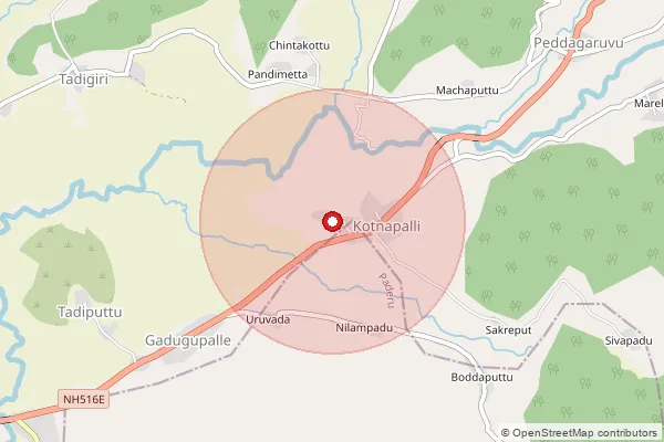 Map showing approximate area covered by Pincode 531077 — Guda B.O, Alluri Sitharama Raju