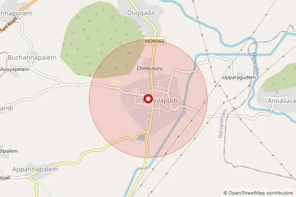 Map showing approximate area covered by Pincode 531117 — Amalapuram B.O, Visakhapatanam