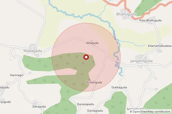 Map showing approximate area covered by Pincode 531149 — Bondam B.O, Visakhapatanam