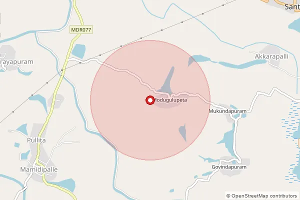 Map showing approximate area covered by Pincode 532123 — Ambakhandi B.O, Srikakulam