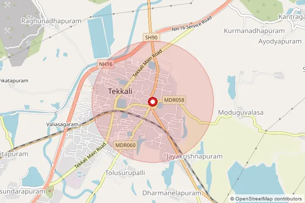 Map showing approximate area covered by Pincode 532204 — Nowgam B.O, Srikakulam