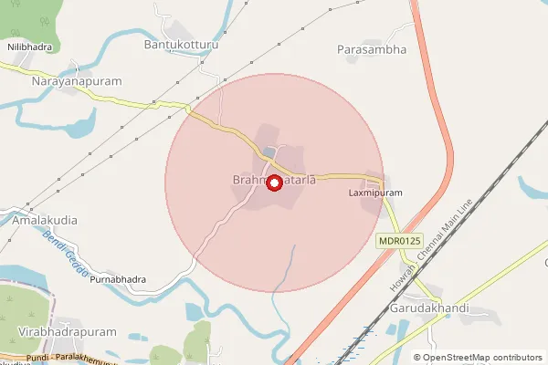 Map showing approximate area covered by Pincode 532220 — Bendi B.O, Srikakulam