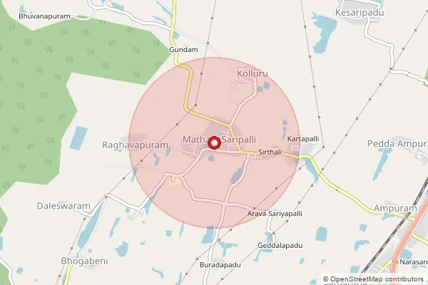 Map showing approximate area covered by Pincode 532291 — Dolagovindapuram B.O, Srikakulam