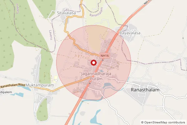 Map showing approximate area covered by Pincode 532407 — Patharlapalli B.O, Srikakulam