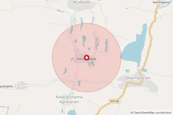 Map showing approximate area covered by Pincode 532408 — D. Matchilesam B.O, Srikakulam