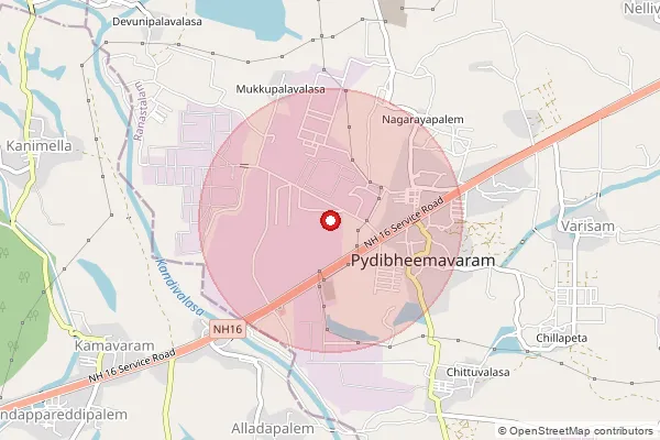 Map showing approximate area covered by Pincode 532409 — Devunipalavalasa B.O, Srikakulam