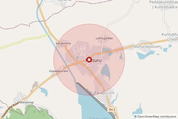 Map showing approximate area covered by Pincode 532455 — Baleru B.O, Parvathipuram Manyam