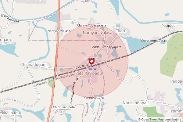 Map showing approximate area covered by Pincode 532474 — Rana B.O, Srikakulam