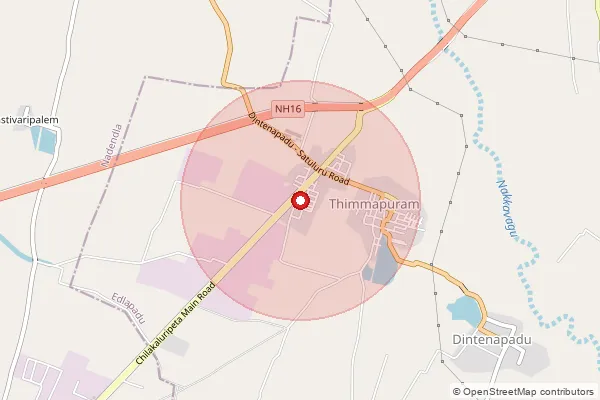 Map showing approximate area covered by Pincode 533005 — Panasapadu B.O, Kakinada