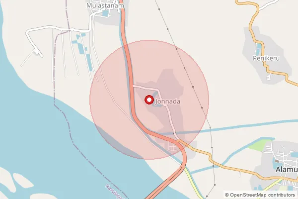 Map showing approximate area covered by Pincode 533233 — Alamuru S.O (East Godavari), Konaseema