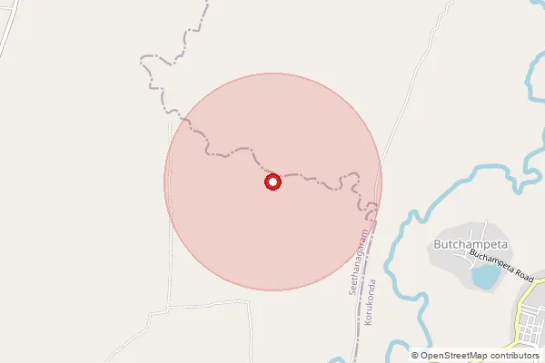 Map showing approximate area covered by Pincode 533289 — Gadarada B.O, East Godavari