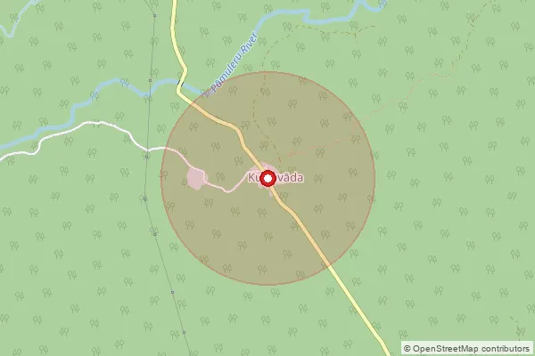 Map showing approximate area covered by Pincode 533295 — Kundada B.O, Alluri Sitharama Raju