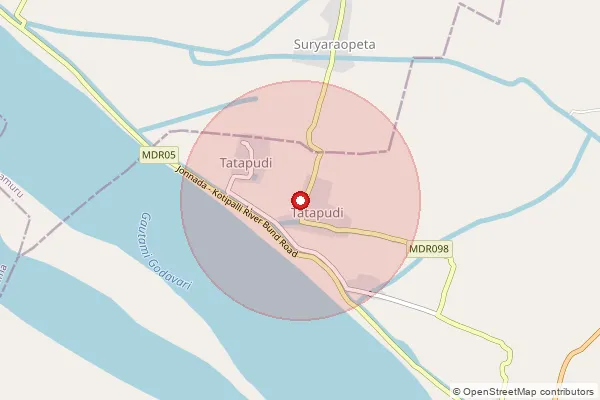 Map showing approximate area covered by Pincode 533309 — Kapileswarapuram S.O (East Godavari), Konaseema