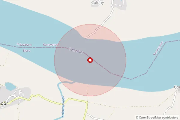 Map showing approximate area covered by Pincode 533350 — Kuturu B.O., Alluri Sitharama Raju