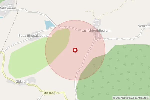 Map showing approximate area covered by Pincode 533406 — Thimmapuram B.O, Kakinada