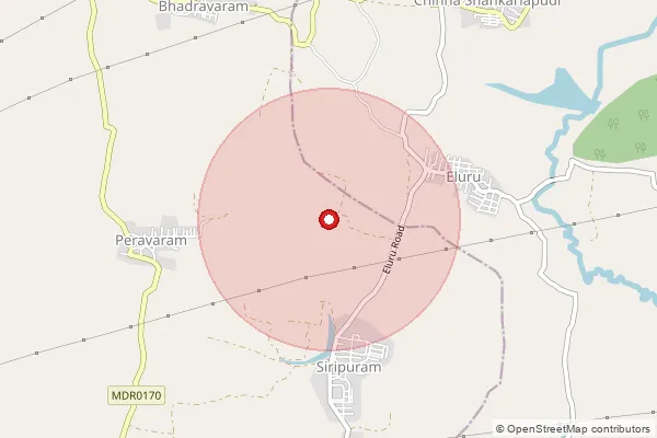 Map showing approximate area covered by Pincode 533432 — Prathipadu S.O (East Godavari), Kakinada