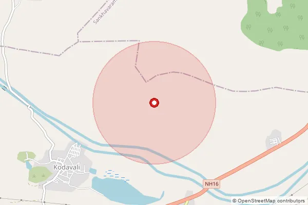 Map showing approximate area covered by Pincode 533444 — Kathipudi S.O, Kakinada