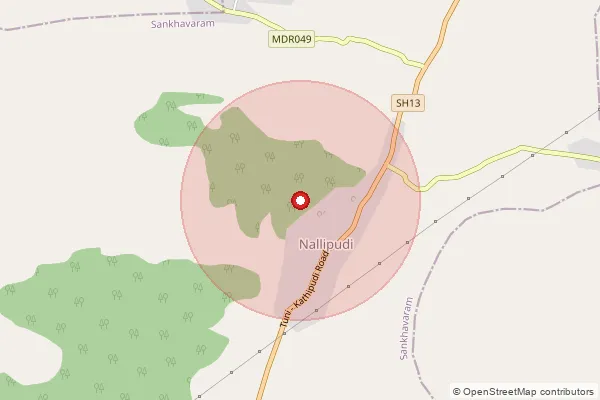 Map showing approximate area covered by Pincode 533446 — G Kothapalli B.O, Kakinada