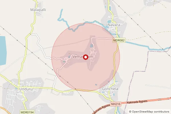 Map showing approximate area covered by Pincode 533483 — D. Ramavaram  B.O, Alluri Sitharama Raju