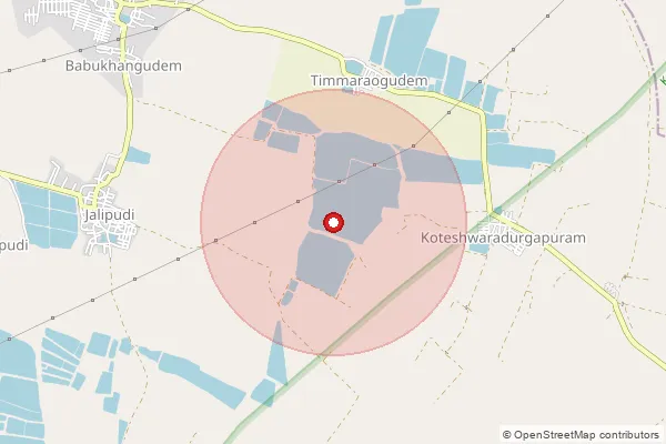 Map showing approximate area covered by Pincode 534004 — Chataparru S.O, Eluru