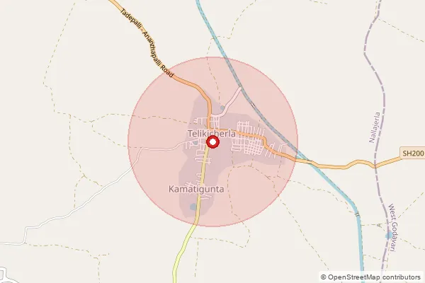 Map showing approximate area covered by Pincode 534111 — Gundepalli B.O, West Godavari