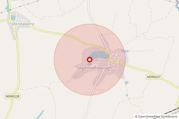 Map showing approximate area covered by Pincode 534145 — Madhavaram S.O (West Godavari), West Godavari