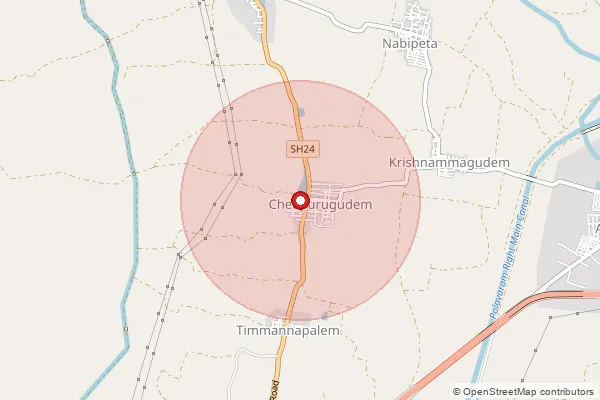 Map showing approximate area covered by Pincode 534176 — Cheepurugudem B.O, West Godavari