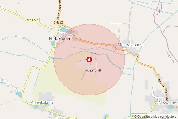 Map showing approximate area covered by Pincode 534195 — D.Gopavaram B.O, Eluru