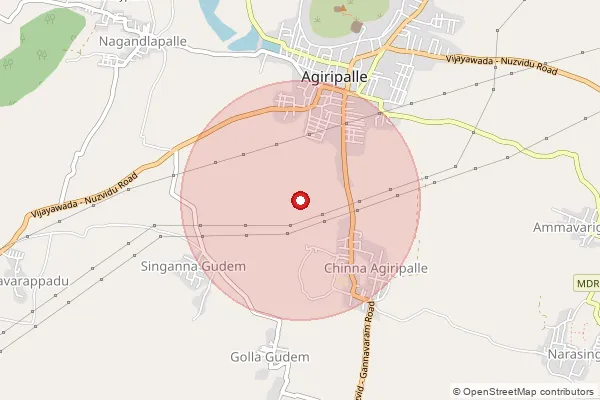 Map showing approximate area covered by Pincode 534215 — Venkatrayapuram S.O, West Godavari