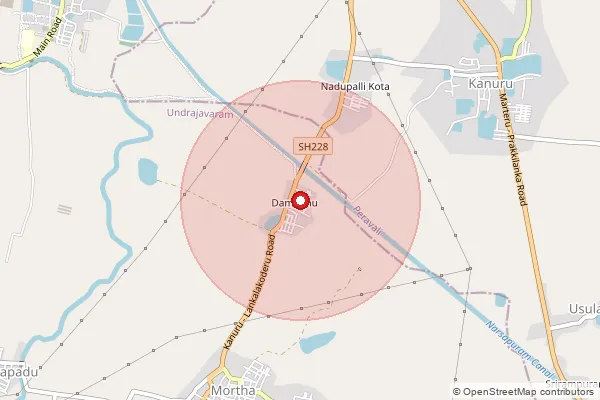 Map showing approximate area covered by Pincode 534227 — Velagaduuru B.O, West Godavari