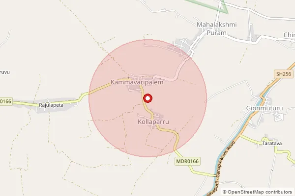Map showing approximate area covered by Pincode 534235 — Aibhimavaram B.O, West Godavari